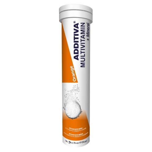Additiva Витамины + Минералы шипучие таблетки со вкусом апельсина, 20 шт